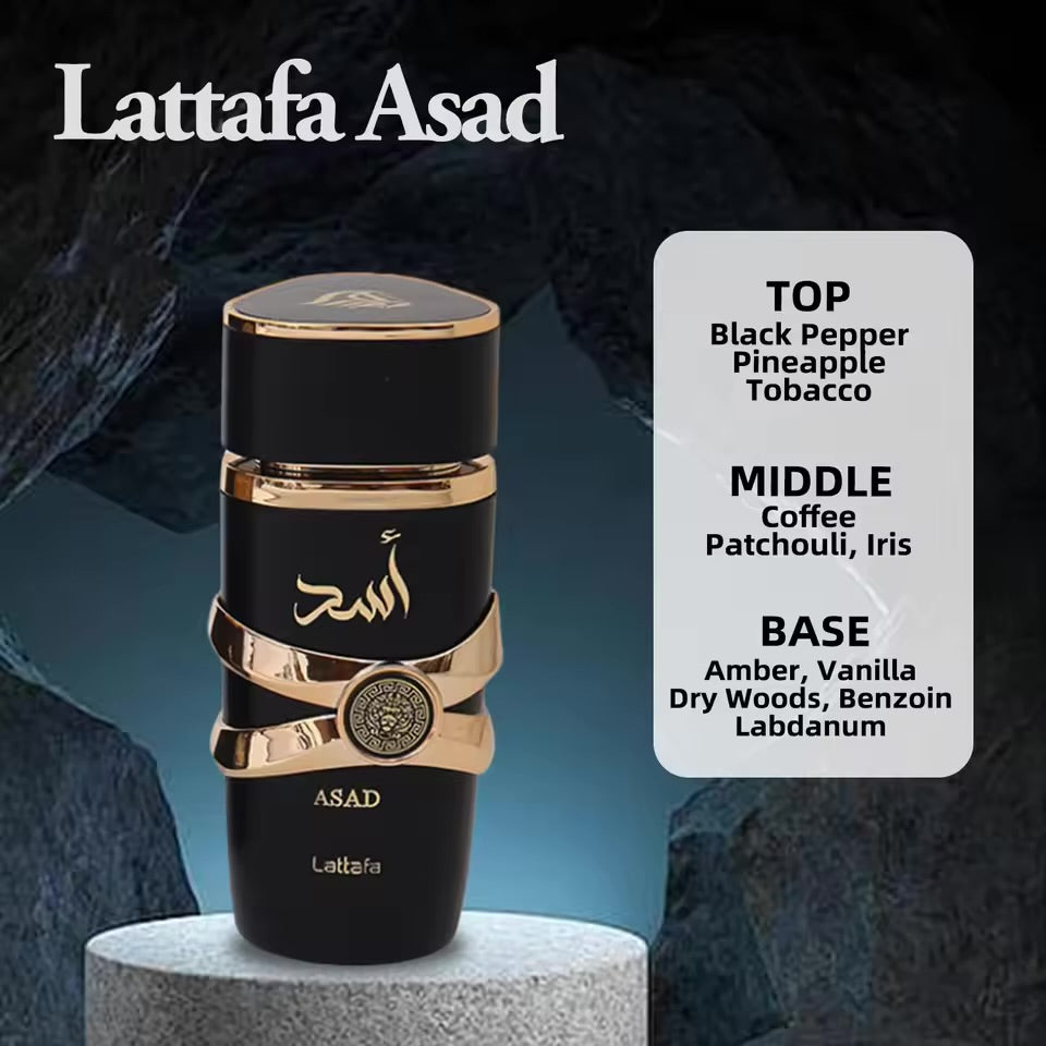 Lattafa -  ASAD Noir 100 ML  - Eau de parfum pour Homme